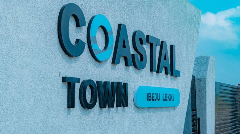 Shows fence of Landwey's Coastal Town, Ibeju-Lekki